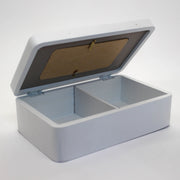 Holzbox mit Fotofenster zur Schmuck- und Souveniraufbewahrung - Rustikales Design