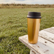 Grip Mug Thermobecher Gold - Isolierter Edelstahl Kaffeebecher für unterwegs