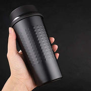 BOHORIA Grip Mug Thermobecher Edelstahl 450ml - Isolierbecher für Kaffee und Tee - Auslaufsicher - Umweltfreundlich - Schwarz, Weiß, Beige, Silber - Spülmaschinengeeignet - Hochwertige Qualität