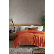 BOHORIA Tagesdecke Pure Orange, 100% Baumwolle, Größe 200x250cm, Pflegeleicht, Atmungsaktiv, Einzigartiges Design, Oeko-Tex zertifiziert